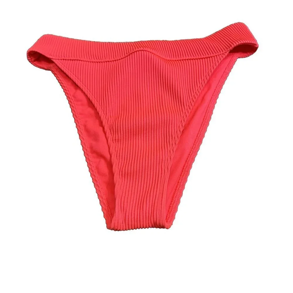 Hollister‎ Women's High Leg Cheeky Swimwear Bikini Bottom Lined Ribbed Size M